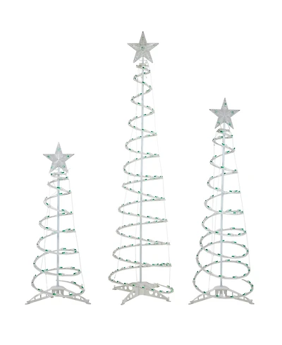 Northlight 3' 4' and 6' Lighted Spiral Christmas Trees, Set of 3