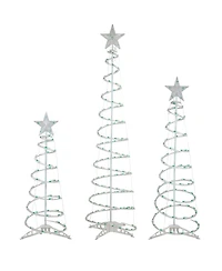 Northlight 3' 4' and 6' Lighted Spiral Christmas Trees, Set of 3