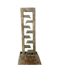 Sunnydaze Decor 49-Inch Stacked Slate Outdoor Water Fountain - Large Freestanding Waterfall Fountain for the Patio or Yard