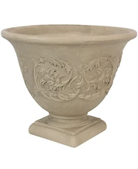 Indoor/Outdoor Patio, Garden, or Porch Weather-Resistant Double-Walled Darcy Flower Pot Planter - 16" - Beige