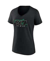 Women's Fanatics Black Boston Celtics Hometown Collection 617 V-Neck T-shirt
