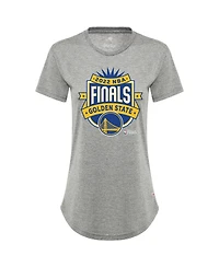 Women's Sportiqe Gray Golden State Warriors 2022 Nba Finals Crest Phoebe T-shirt