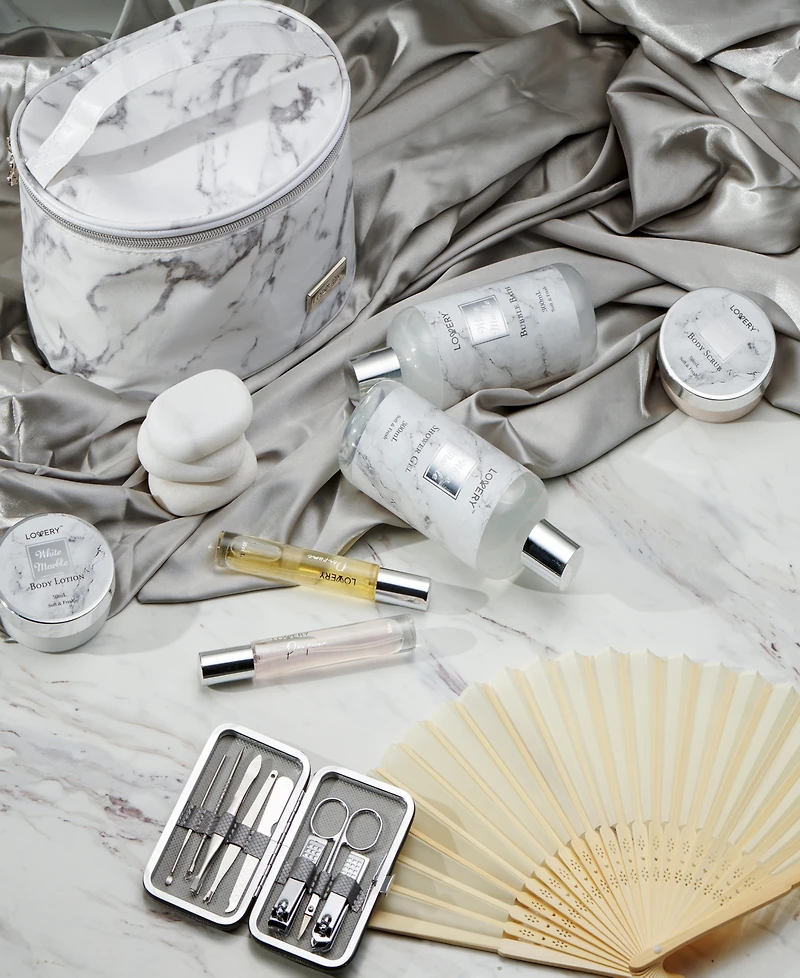 Lovery 19-Pc. White Marble Luxe Home Spa Gift Set