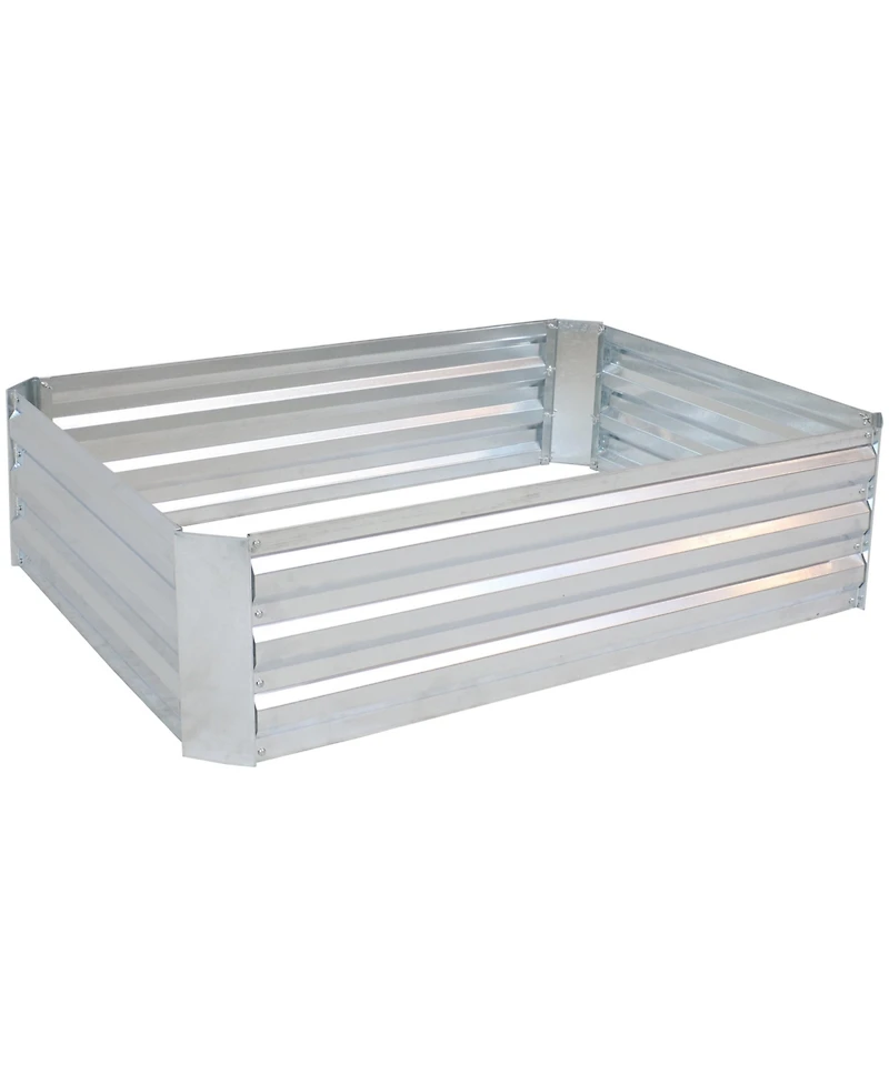 11.75" H Raised Metal Garden Bed - Galvanized Raised Garden Bed Outdoor for Vegetables and Flowers - Silver