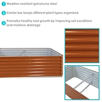 Outdoor Vegetable or Flower Galvalume Steel Raised Garden Bed for Backyard or Garden - Rectangle - 71"
