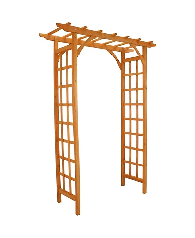 Sunnydaze Decor 78-Inch Wooden Garden Arbor Walkway Wedding Arch - Durable Wood with Weather-Resistant Wood Finish