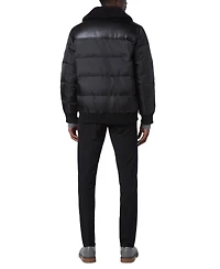 Marc New York Men's Beaumont Aviator Puffer with Faux Leather Trim