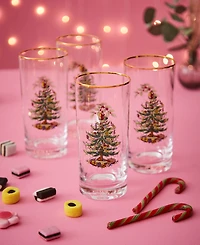 Spode Christmas Tree Glassware Highball Glass, Set of 4