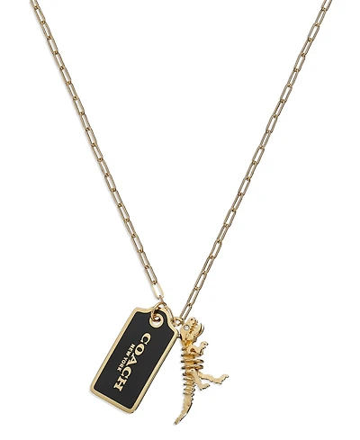 Coach Women's Signature Tag Pendant Necklace