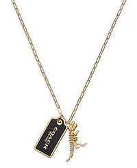 Coach Women's Signature Tag Pendant Necklace