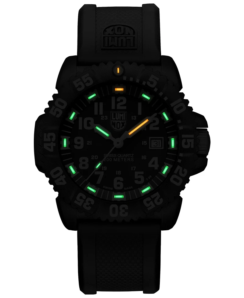 Luminox Men's Swiss Navy Seal ColorMark Black Rubber Strap Watch 44mm