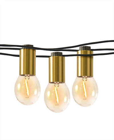 Glow Globe 28 ft Weatherproof Led Outdoor Plug-In String Lights with Brass Hardware