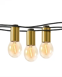 Glow Globe 28 ft Weatherproof Led Outdoor Plug-In String Lights with Brass Hardware