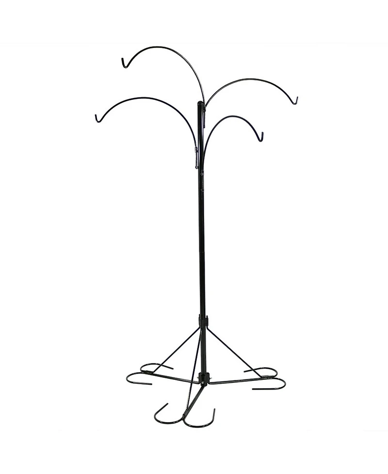 Sunnydaze Decor 4-Arm Hanging Basket Plant Stand with Adjustable Arms - Black - 84"