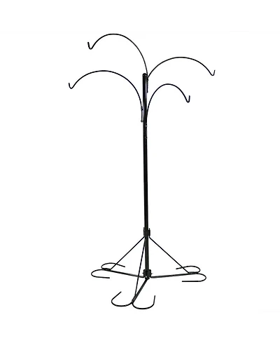Sunnydaze Decor 4-Arm Hanging Basket Plant Stand with Adjustable Arms - Black - 84"