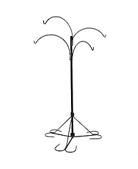 Sunnydaze Decor 4-Arm Hanging Basket Plant Stand with Adjustable Arms - Black - 84"
