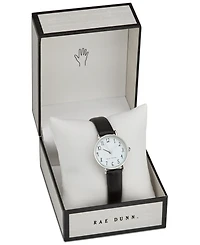 Rae Dunn Women's Megan Black Polyurethane Strap Watch 26mm