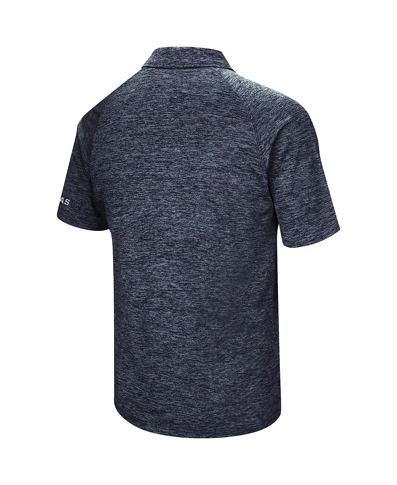Men's Colosseum Heathered Navy Georgetown Hoyas Down Swing Raglan Polo Shirt