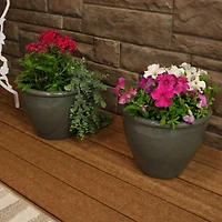 Chalet Outdoor/Indoor High-Fired Glazed Uv- and Frost-Resistant Ceramic Planters with Drainage Holes