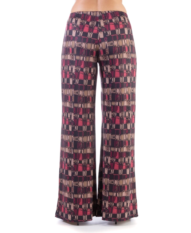 24seven Comfort Apparel Women's Elastic Waist Palazzo Pants