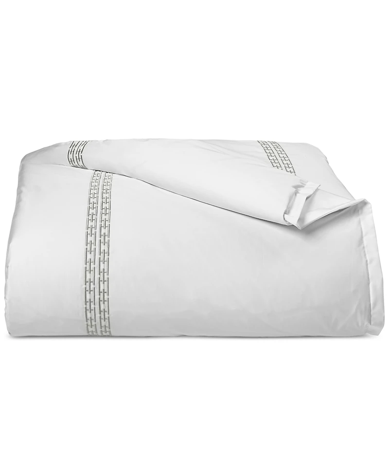 Hotel Collection Chain Links Embroidery 100% Pima Cotton Duvet Cover Set, Full/Queen, Exclusively at Macy's
