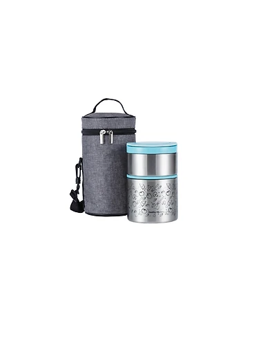 Lille Home 32OZ Vacuum Insulated Stackable Lunch Box With Lunch Bag, Blue