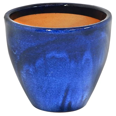 Resort Outdoor/Indoor High-Fired Glazed Uv- and Frost-Resistant Ceramic Flower Pot Planter with Drainage Holes