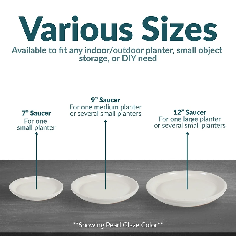 Outdoor/Indoor High-Fired Glazed Uv- and Frost-Resistant Ceramic Flower Pot Planter Saucers