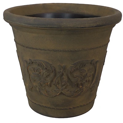 Arabella 19.5" Double-Walled Polyresin Outdoor Planter - Fade-Resistant Sable Finish