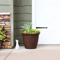 Anjelica 24" Double-Walled Polyresin Outdoor Planter with Uv-Resistant Rust Finish