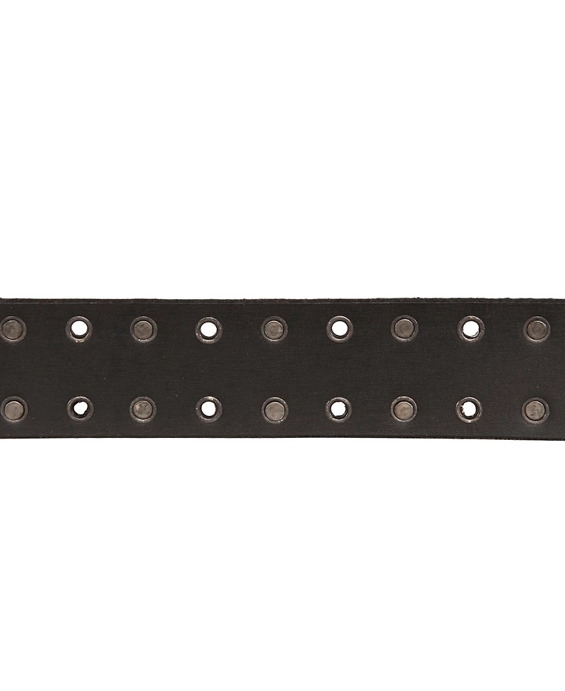 Lucky Brand Men's Grommet and Stud Leather Belt