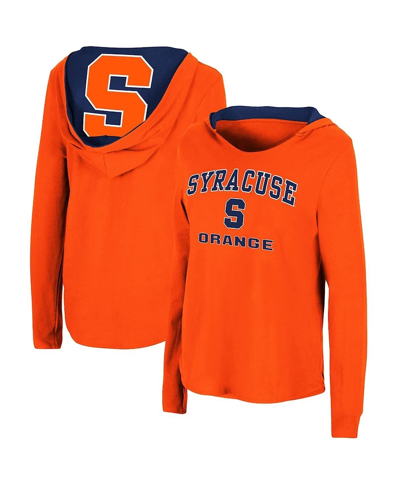Women's Colosseum Orange Syracuse Orange Catalina Hoodie Long Sleeve T-Shirt