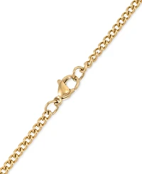 Legacy for Men by Simone I. Smith Black Carbon Fiber Cross 24" Pendant Necklace in Gold-Tone Ion-Plated Stainless Steel