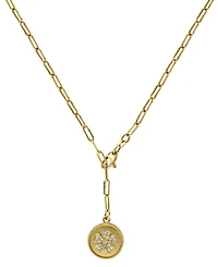 Effy Diamond Flower Disc 18" Pendant Necklace (1/5 ct. t.w.) in 14k Gold