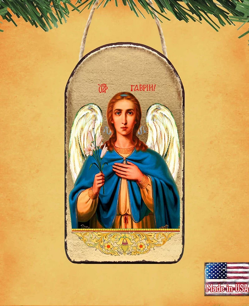 G.DeBrekht Saint Gabriel The Archangel Wooden Greek Christian Orthodox Icon Ornament