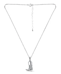 Giani Bernini Cubic Zirconia Cowboy Boot with Sheriff Star Pendant Necklace in Sterling Silver