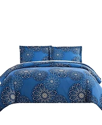 Southshore Fine Linens Midnight Floral 3-Pc. Comforter Set