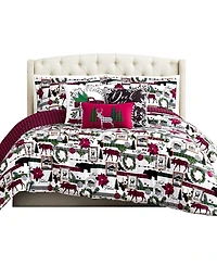 Southshore Fine Linens Merry Town Christmas Reversible 6-Pc. Comforter Set