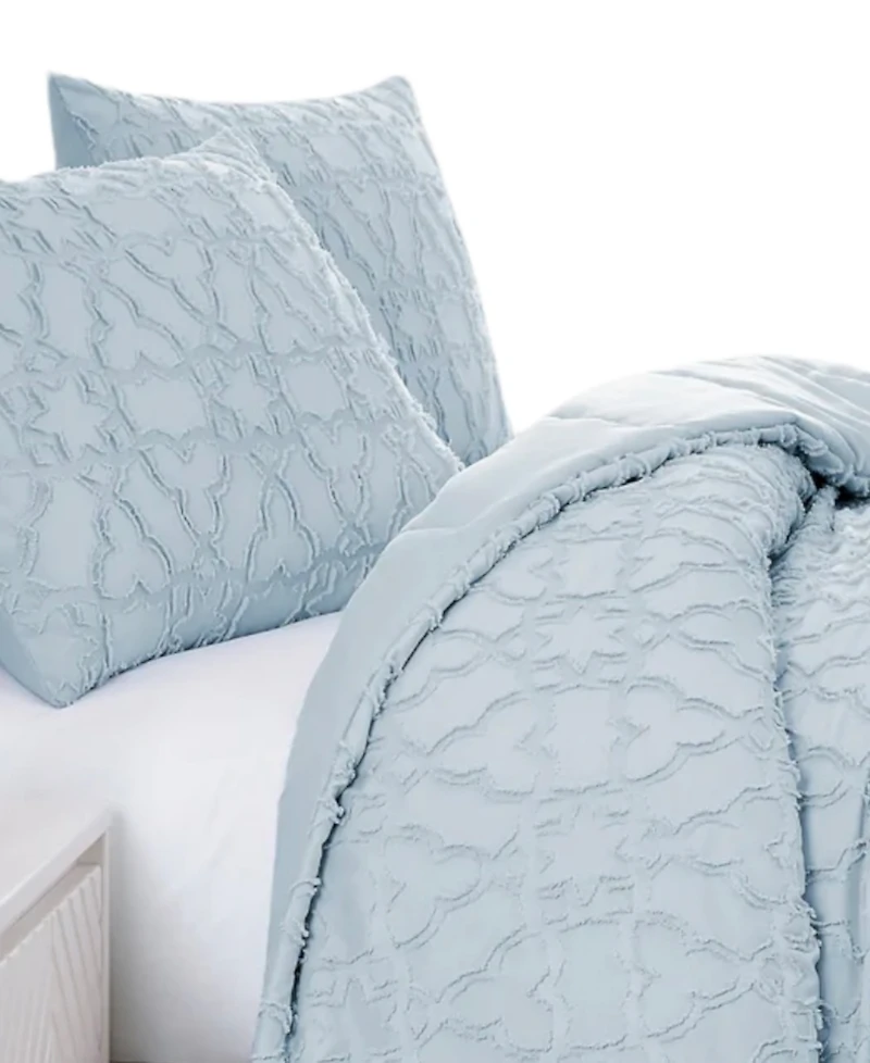 Southshore Fine Linens Stella Clipped Jacquard 3-Pc. Comforter Set