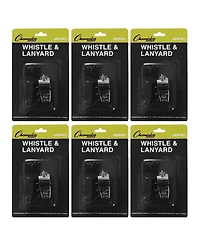 Champion Sports Metal Whistle Lanyard Pack, Set of 6