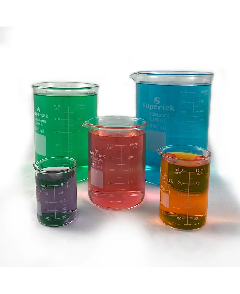 Supertek Glass Beakers Set, 5 Piece
