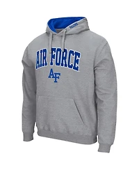 Men's Colosseum Heathered Gray Air Force Falcons Arch & Logo 3.0 Pullover Hoodie