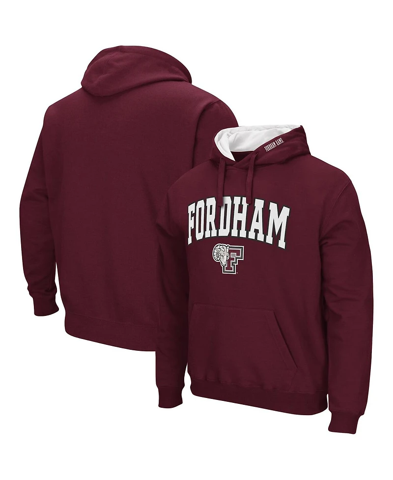 Men's Colosseum Maroon Fordham Rams Arch and Logo Pullover Hoodie