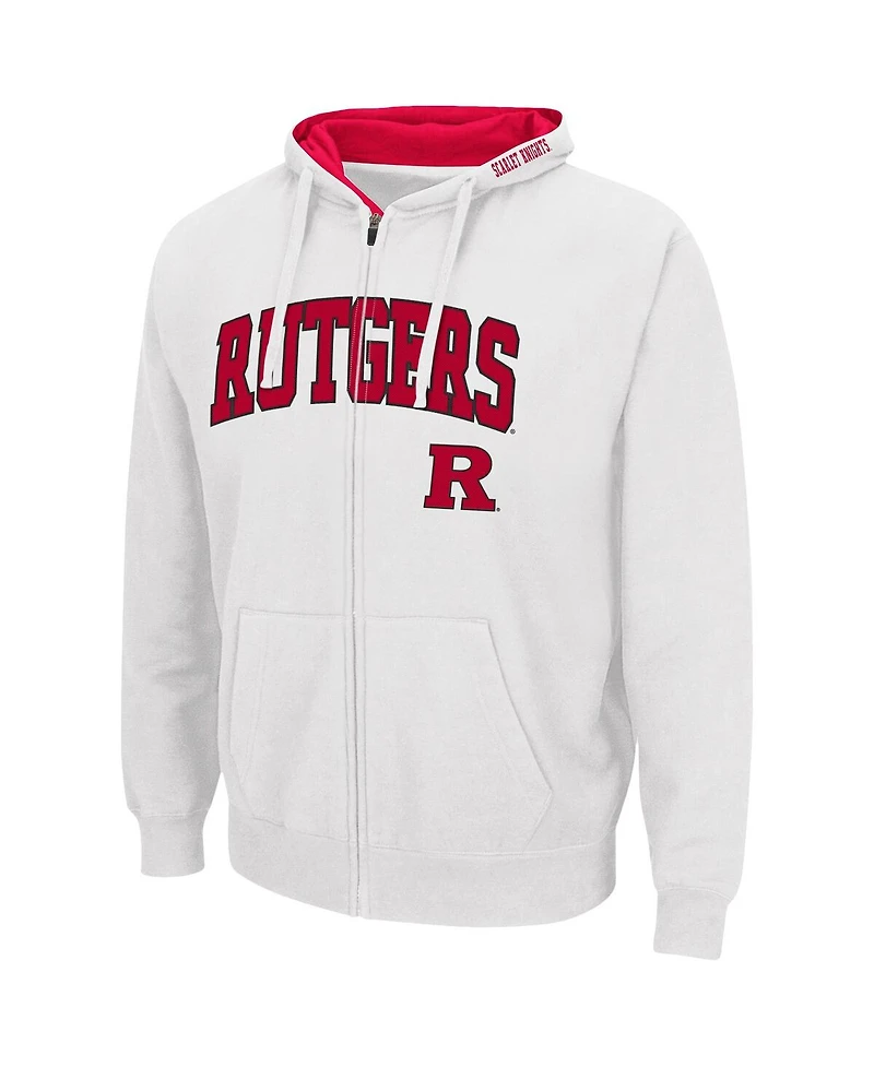 Colosseum Men's Rutgers Scarlet Knights Arch & Logo 3.0 Full-Zip Hoodie