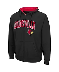 Men's Colosseum Louisville Cardinals Arch and Logo 3.0 Full-Zip Hoodie