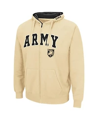 Men's Colosseum Gold Army Black Knights Arch and Logo 3.0 Full-Zip Hoodie