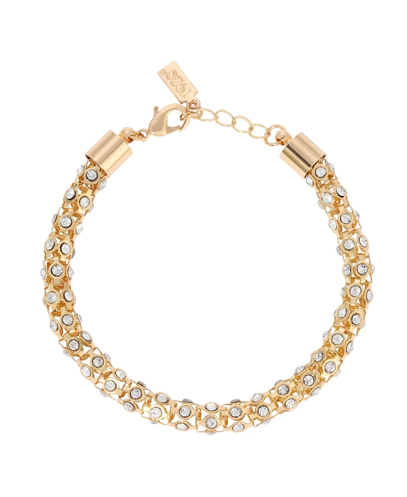2028 Silver-Tone Crystal Stone Bracelet