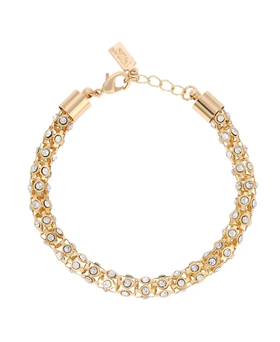 2028 Silver-Tone Crystal Stone Bracelet