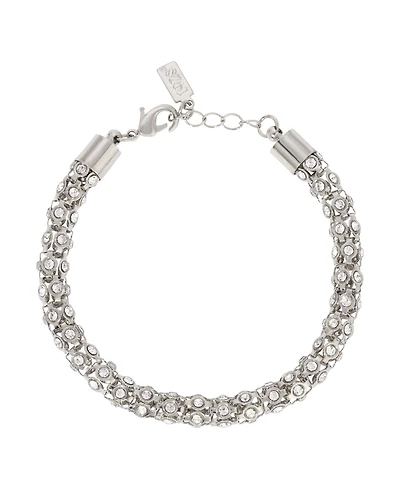2028 Silver-Tone Crystal Stone Bracelet