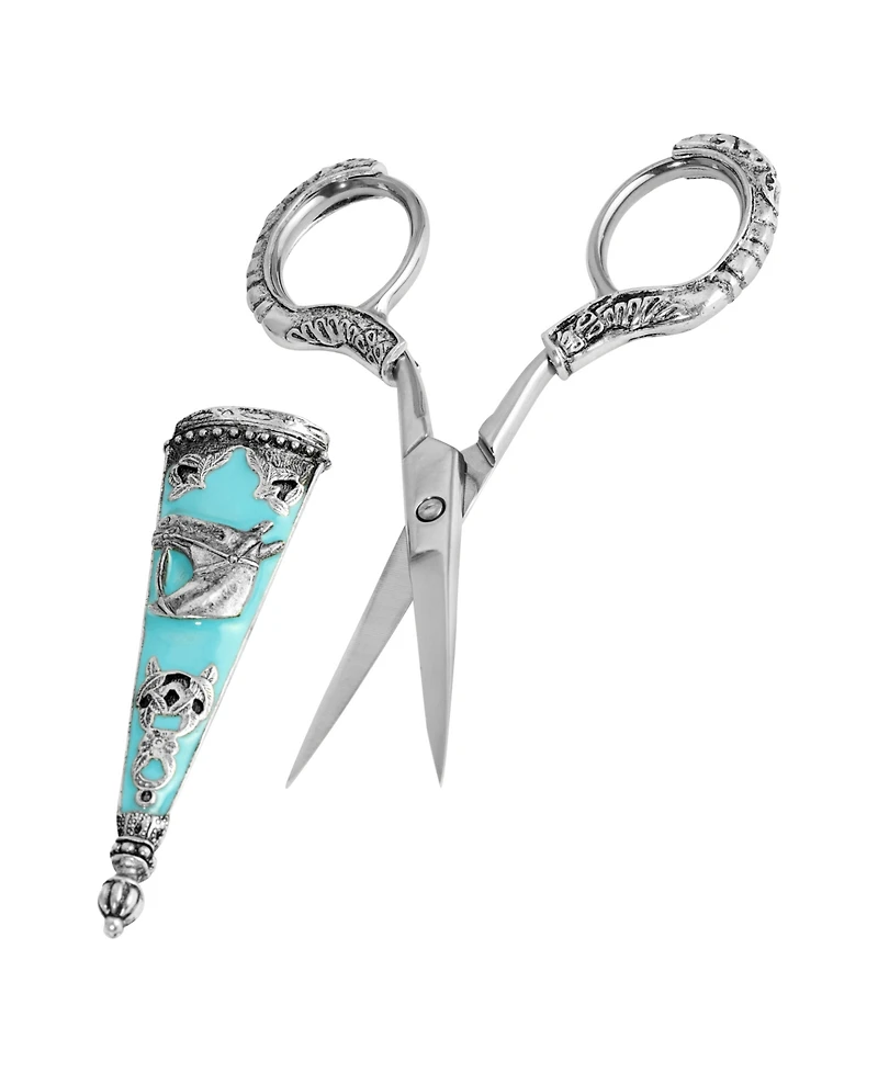 2028 Pewter Turquoise Horse Head Scissors